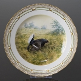 Fauna Danica Hunting Service, Birds plate with black grouse, Royal Copenhagen