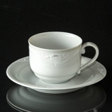 White Magnolia Classic, Expresso / mocca cup Ø7 with saucer Ø13,3cm, Royal Copenhagen