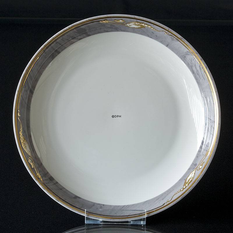 Magnolia, Grå med Guld, kagefad nr. 422 25 cm, Royal Copenhagen