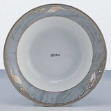 Magnolia, Grey with Gold, Soup Plate 22cm no. 605, Royal Copenhagen