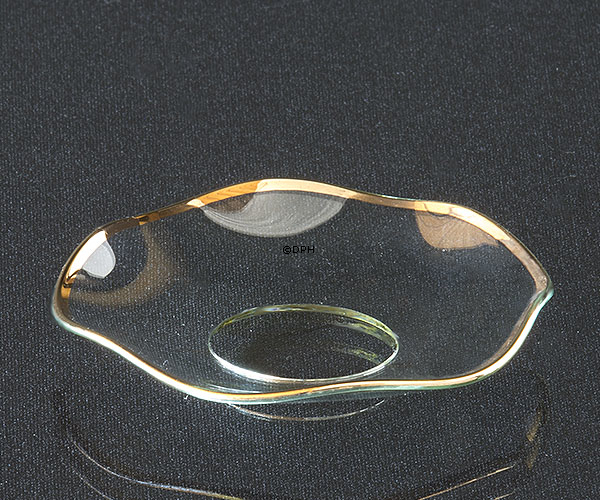 Bølget lysmanchet, guld 7 cm  (indvendigt hul 2,5cm)