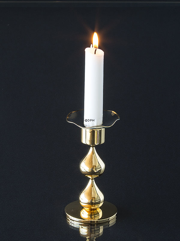 Bølget lysmanchet, guld 7 cm  (indvendigt hul 2,5cm)