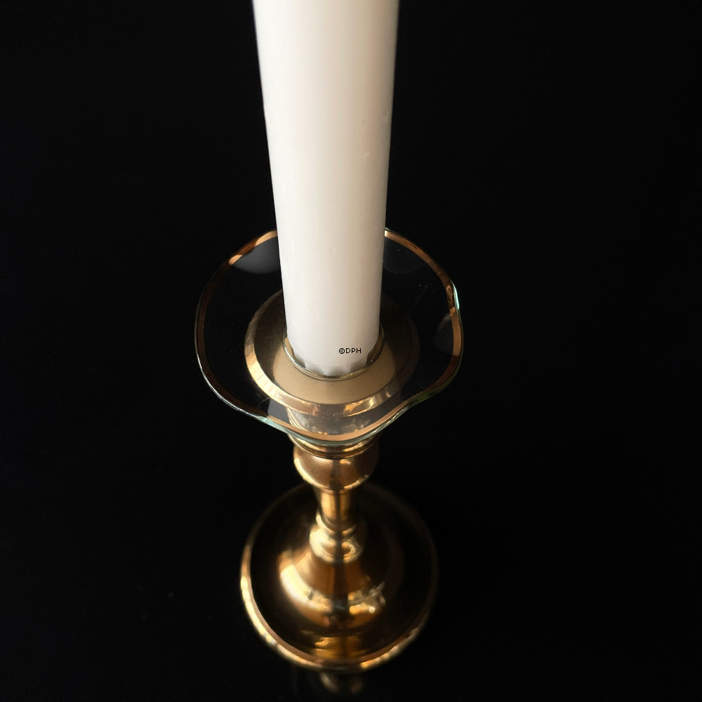 Bølget lysmanchet, guld 7 cm  (indvendigt hul 2,5cm)