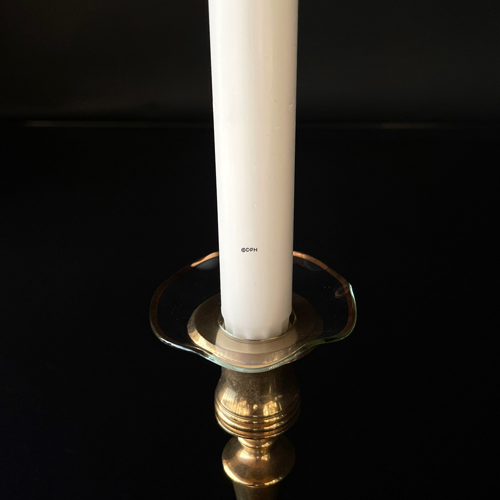 Bølget lysmanchet, guld 7 cm  (indvendigt hul 2,5cm)