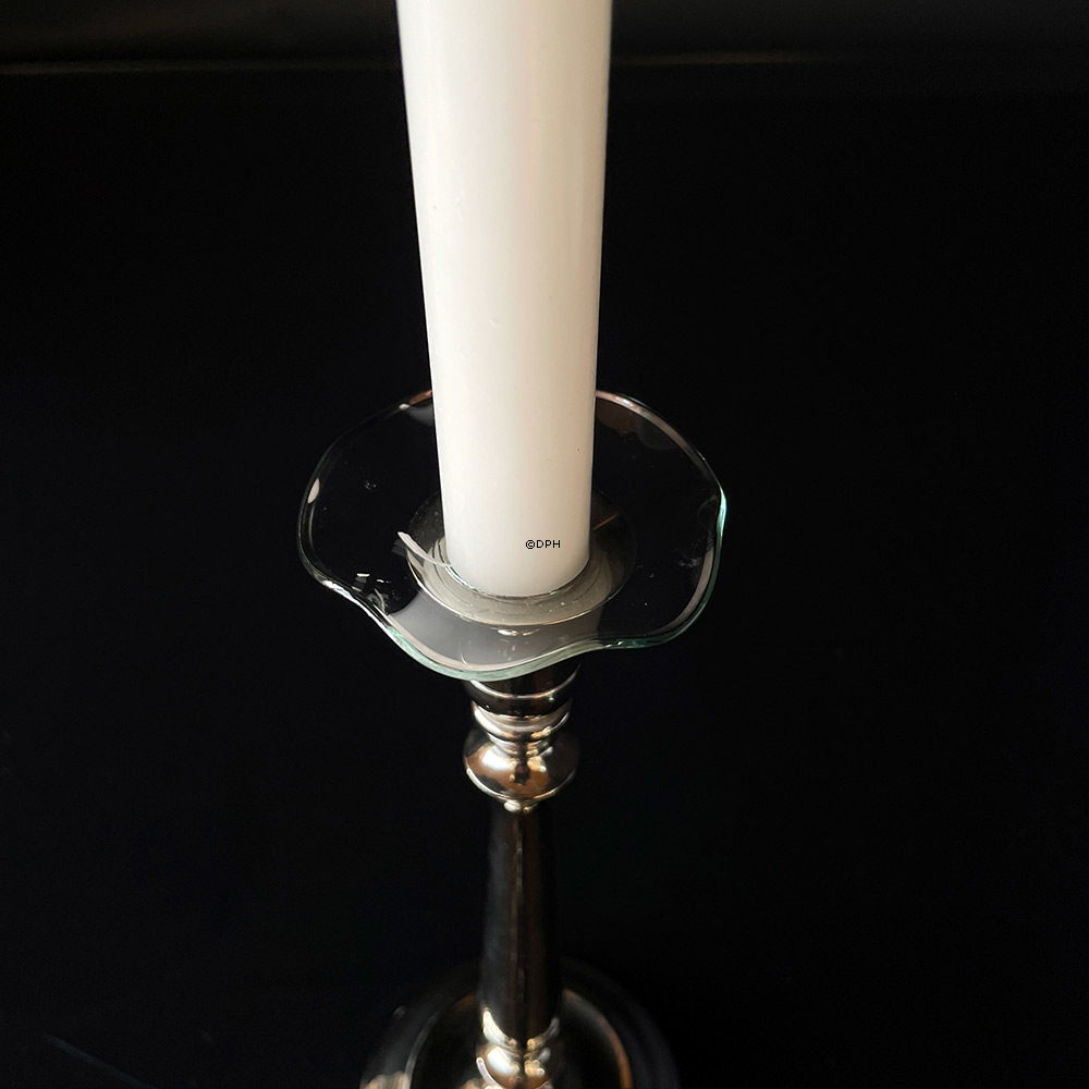 Bølget lysmanchet, sølv Ø 7cm (indvendigt hul 2,5cm)