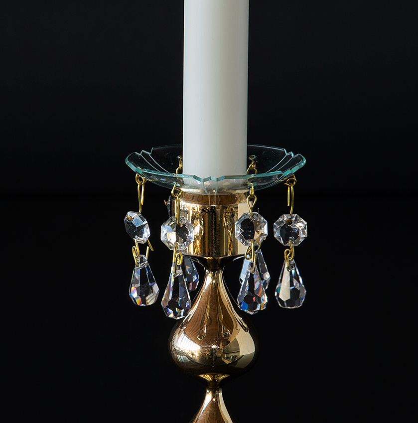 Lysmanchet med små glaskrystal dråber