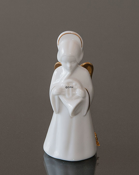 Heavenly Musik, Engel m/Fransk Horn med guld, Bing & Grøndahl nr. 325