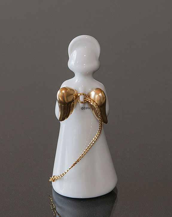 Heavenly Musik, Engel m/Fransk Horn med guld, Bing & Grøndahl nr. 325