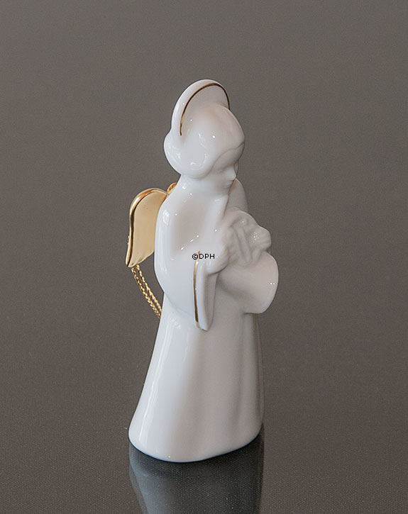 Heavenly Musik, Engel m/Fransk Horn med guld, Bing & Grøndahl nr. 325