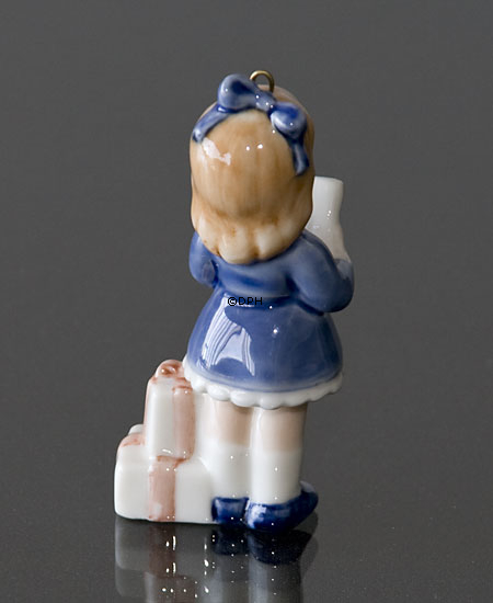 Børnenes Jul 1999, Figur ornament, pige med bog og gaver