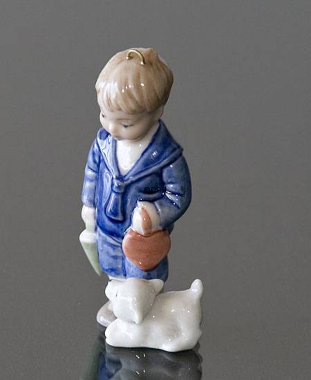 Figur ornament 2000 Hans, Dreng med hund Royal Copenhagen