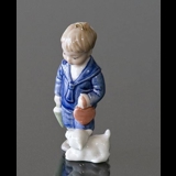 Figurine Ornament 2000 Hans, Boy with dog, Royal Copenhagen