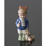 The Children's Christmas 2000 Charlotte, Figurine Ornament, Girl with dog, Royal Copenhagen