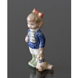 The Children's Christmas 2000 Charlotte, Figurine Ornament, Girl with dog, Royal Copenhagen