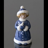 The Children's Christmas 2001, Figurine Ornament, Girl with bird, Royal Copenhagen