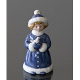 Das Weihnachten der Kinder 2001, Figurornament, Mädchen mit Vogel, Royal Copenhagen