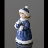 The Children's Christmas 2001, Figurine Ornament, Girl with bird, Royal Copenhagen
