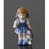 Figurine Ornament 2001, The Children's Christmas, Girl with cat, Sophia, Royal Copenhagen