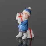 Figurine Ornament 2003, Boy with presents, Royal Copenhagen