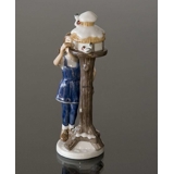 Annual Figurine 2001, Girl at bird table, Royal Copenhagen