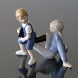 Horseriding, Girl and Boy, Royal Copenhagen figurine no. 760