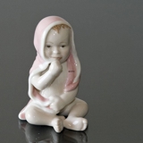 Siddende baby, pige, Royal Copenhagen figur nr. 021