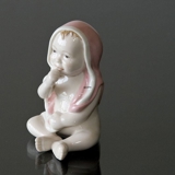 Siddende baby, pige, Royal Copenhagen figur nr. 021