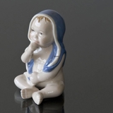 Siddende baby, dreng, Royal Copenhagen figur nr. 022