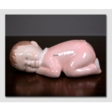 Sovende baby, Pige, Royal Copenhagen figur nr. 025