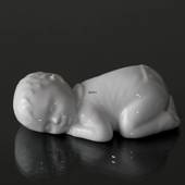 Sovende baby, hvid Royal Copenhagen figur
