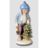 Annual Figurine 2002, Boy with Christmas Tree, Royal Copenhagen