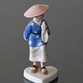 Fastelavnsfigur, Kineserpige, udklædt barn, Royal Copenhagen figur