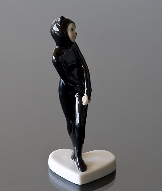 Fastelavnsfigur, Kat, udklædt barn, Royal Copenhagen figur nr. 048