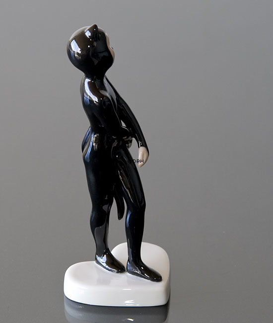 Fastelavnsfigur, Kat, udklædt barn, Royal Copenhagen figur nr. 048