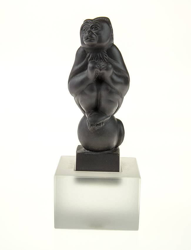 Sort Sørge-cappuciner abe, Royal Copenhagen figur af abe nr. 068