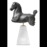 Schwarze Torsoskulptur, Pegasus-Pferd, Royal Copenhagen Bisquit Figur Nr. 075
