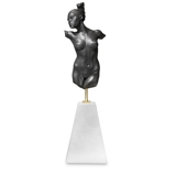Schwarze Torsoskulptur, Afrodite, weiblich, Royal Copenhagen Bisquit Figur Nr. 077