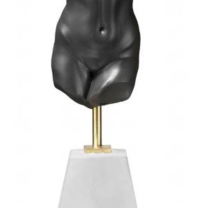 Torso Skulptur, Afrodite, kvinde, sort bisquit, Royal Copenhagen figur | Nr. 1249077 | DPH Trading