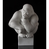 Stor hvid gorilla, Royal Copenhagen abe figur nr. 083