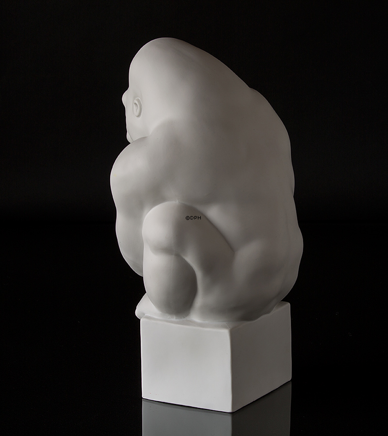 Stor hvid gorilla, Royal Copenhagen abe figur nr. 083