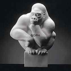 Stor hvid gorilla, Royal Copenhagen abe figur nr. 083
