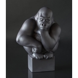 Stor sort gorilla, Royal Copenhagen abe figur nr. 084