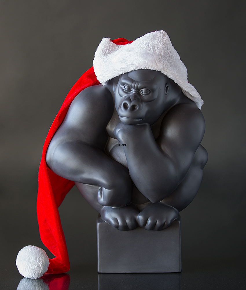 Stor sort gorilla, Royal Copenhagen abe figur nr. 084
