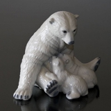 Eisbär mit Jungen, Royal Copenhagen Figur Nr. 087