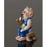 Troll, Großvater mit Pfeife, Royal Copenhagen Figur Nr. 091