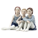 Three ballarinas sitting, Ballerina, Royal Copenhagen figurine no. 136
