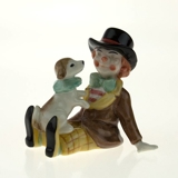 Clown mit Hund, Royal Copenhagen Figur aus der Mini Zirkus Kollektion