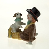 Clown With Dog, Royal Copenhagen figurine from the Mini Circus collection series