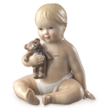 Baby mit Teddybär, Royal Copenhagen Figur Nr. 246