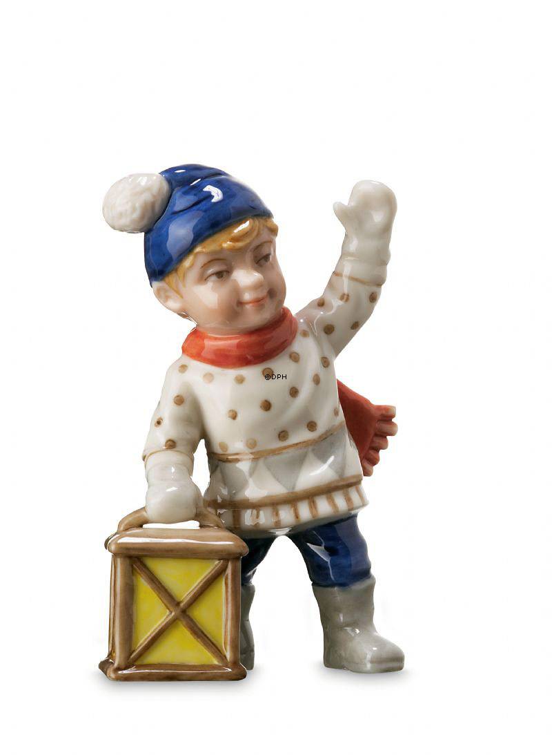 Mini Sommer og Vinterbørn, Dreng med lanterne, Royal Copenhagen figur nr. 260